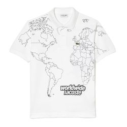Áo Polo Nam Lacoste Original L.12.12 Printed Organic Cotton Polo Shirt PH8046 001 Màu Trắng Size M