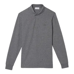Áo Polo Dài Tay Nam Lacoste Smart Paris Long-Sleeve Stretch Cotton Piqué Polo Shirt 2481 - E8G Màu Xám Nhạt Size 2