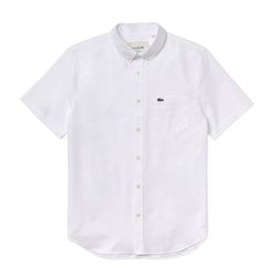 Áo Sơ Mi Cộc Tay Nam Lacoste Men's Regular Fit Cotton Shirt CH0219 51 001 Màu Trắng Size 38