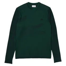 Áo Thun Dài Tay Nam Lacoste Men’s Crew Neck Texturized Crocodile Print Jacquard Sweatshirt SH4105-51-Y85 Màu Xanh Green Size M