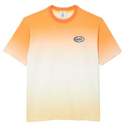 Áo Thun Lacoste Unisex Live Fit Gradated Print Cotton T-Shirt TH2900 Z81 Màu Cam Size XS