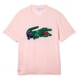 Áo Thun Nam Lacoste Men's Relaxed Fit Oversized Crocodile T-Shirt TH1410 T03 Màu Hồng Size 4