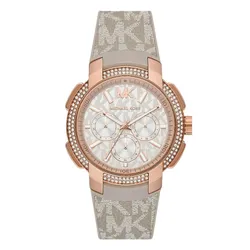 Đồng Hồ Nữ Michael Kors MK Oversized Pavé Chronograph Quartz Watch MK6949 Màu Xám