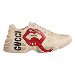 Giày Sneaker Nữ Gucci WMNS Rhyton Mouth Print 552093-A9L00-9522 Màu Trắng Đỏ Size 37