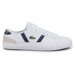 Giày Thể Thao Lacoste Sideline Leather Sneakers Màu Trắng/Navy Size 9