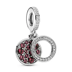 Hạt Vòng Charm Nữ Pandora 799186C03 Pendant Màu Bạc Đỏ C_ED