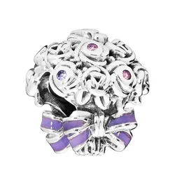 Hạt Vòng Charm Nữ Pandora Celebration Flower Bouquet 797260NLC Màu Bạc Tím