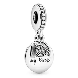 Hạt Vòng Charm Nữ Pandora Youre My Rock Silver Dangle With Clear Cubic Zirconia 798102CZ Màu Bạc