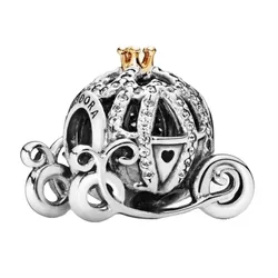 Hạt Vòng Charm Pandora Disney Cinderella's Pumpkin Coach Charm 791573CZ Màu Bạc