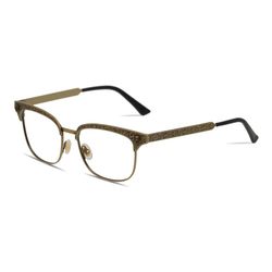 Kính Mắt Cận Gucci Eyeglasses In Gold GG0221O 001 Màu Vàng