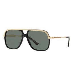 Kính Mắt Nam Gucci Sunglasses Black/Gold GG0200S 001 Màu Xanh Vàng Size 57