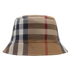 Mũ Burberry Check Cotton Canvas Bucket Hat Màu Kẻ Nâu Size L