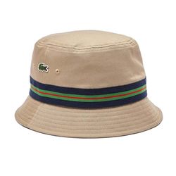 Mũ Unisex Lacoste Organic Cotton Stripe Band Bucket Hat RK6864 51 CB8 Màu Nâu Size S