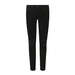 Quần Jean Nam Dolce & Gabbana D&G  Rách 2 Đùi Skinny GY07LDG8CE9S9001 Màu Đen Size 50