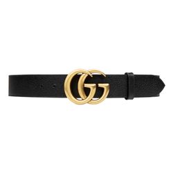 Thắt Lưng Nam Gucci 21FW GG Gold Buckle Belt 406831-DJ20T-1000 Màu Đen Size 85