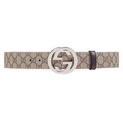 Thắt Lưng Nam Gucci GG Supreme Belt With G Buckle 411924 Màu Be Nâu Size 95