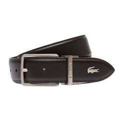 Thắt Lưng Nam Lacoste Men's Engraved Buckle Reversible Piqué Leather Belt RC4002 - 110 - BRW Màu Nâu