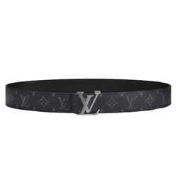 Thắt Lưng Nam Louis Vuitton LV Initiales Double Sided Belt M9043Q Bản 4cm Màu Xám Đen Size 90