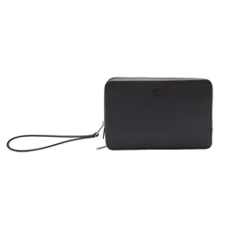 Túi Cầm Tay Nam Lacoste Men's Chantaco Piqué Leather Zip Pouch NH2922CE Màu Đen