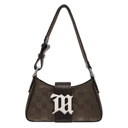 Túi Đeo Vai Nữ Misbhv Nylon Monogram Shoulder Bag Small Brown Màu Nâu