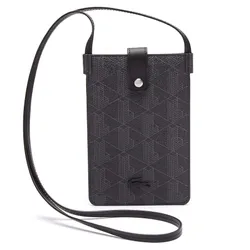 Túi Đựng Điện Thoại Nam Lacoste The Blend Monogram Canvas Smartphone Pouch NH3654 - H45 Màu Đen