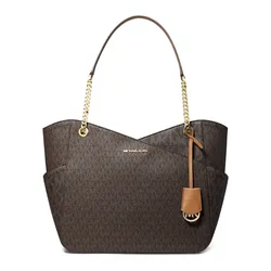 Túi Xách Nữ Michael Kors MK Jet Set Large Logo Shoulder Bag 35F1GTVT3B Màu Nâu Đậm  