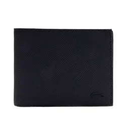 Ví Nam Lacoste Men's Classic Petit Piqué Six Card Wallet NH2308 Màu Đen