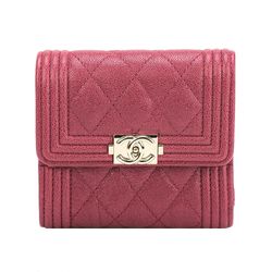 Ví Nữ Chanel CC Wallet On Chain Burgundy Màu Đỏ Tía