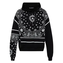 Áo Hoodie Nam Dolce & Gabbana D&G Black Banada Jersey Printed G9XN7T G7C9Z S9000 Màu Đen