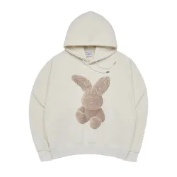 Áo Hoodie Acmé De La Vie ADLV Fuzzy Rabbit Màu Kem