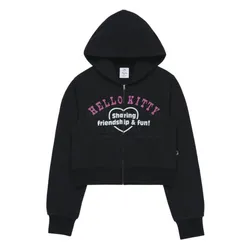 Áo Hoodie Nữ Acmé De La Vie ADLV Hello Kitty Lettering Màu Đen