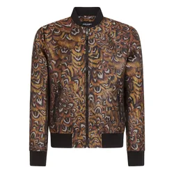 Áo Khoác Nam Dolce & Gabbana D&G Feather-Print Bomber Jacket G9PD5T Màu Nâu Size 48