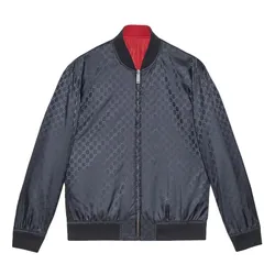 Áo Khoác Nam Gucci Reversible Gg Nylon Bomber Jacket 521764 Phối Màu (Mặc Hai Mặt) Size 50