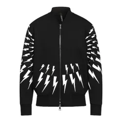 Áo Khoác Nam Neil Barrett Lightning Bolt Reversible  BJS008S Màu Đen Size XXS