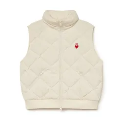 Áo Khoác Phao Ghi Lê Nữ MLB Vest New York Yankees 3FDVH0136-50CRD Màu Kem XS