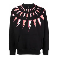 Áo Nỉ Sweater Nam Neil Barrett Cotton Lightning Bolt Sweatshirt BJS012S Màu Đen Size XS