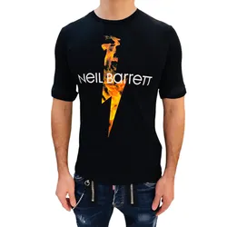 Áo Phông Nam Neil Barrett Print Tshirt Màu Đen Size XS