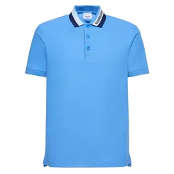 Áo Polo Nam Burberry Contrast-Collar Pique Polo Shirt 8070170 Màu Xanh Blue Size S