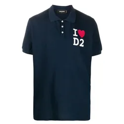 Áo Polo Nam Dsquared2 Cotton Shirt With Logo S74GL0044 Màu Xanh Navy Size M