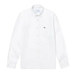 Áo Sơ Mi Dài Tay Nam Lacoste Men's Regular Fit Linen Shirt CH4990 001 Màu Trắng Size 41