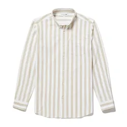 Áo Sơ Mi Dài Tay Nam Lacoste Men's Slim Fit Striped Business Shirt CH705EL Z1S Màu Be Size 2