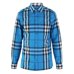 Áo Sơ Mi Nam Burberry Checked Shirt 4015345 4310B Màu Xanh Blue Size L