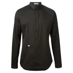 Áo Sơ Mi Nam Dior Homme Men's Black Embroidered Bee Shirt 163C50 Màu Đen Size 37