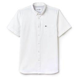 Áo Sơ Mi Nam Lacoste Oxford Cotton Shirt Short Sleeves CH9595 51 800 Màu Trắng Size 39