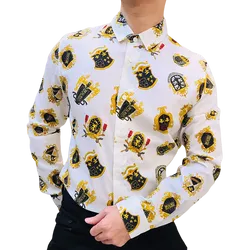 Áo Sơ Mi Nam Versace Jeans Couture B1GZB6S3 In Họa Tiết Màu Trắng Size 48