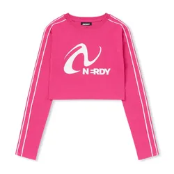 Áo Thun Nữ Nerdy Tshirt Crop Top Màu Hồng