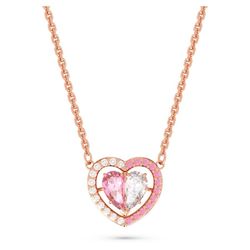 Dây Chuyền Nữ Swarovski Gema 520 Necklace Heart, Pink, Rose Gold-Tone Plated 5653007 Màu Vàng Hồng