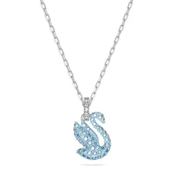 Dây Chuyền Nữ Swarovski Iconic Swan Pendant Swan, Small, Blue, Rhodium Plated 5680422 Màu Xanh Blue
