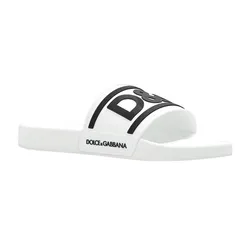 Dép Nam Dolce & Gabbana D&G White Rubber Slides Màu Trắng Size 41
