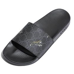 Dép Nam Gucci GG Supreme Tigers Slide Sandal 407345 Màu Đen Size 42